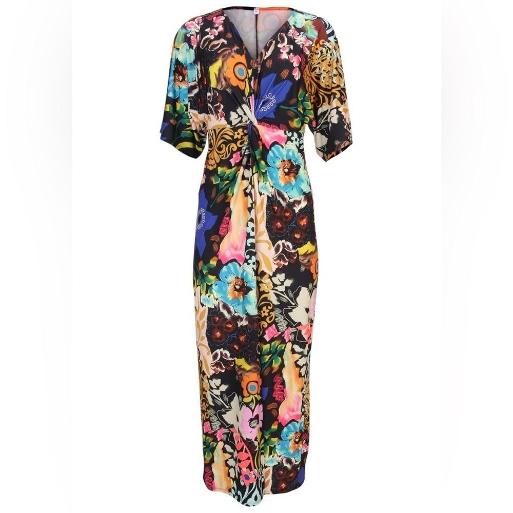 Floral Multicolor Maxi Dress Large - Picture 2 of 16
